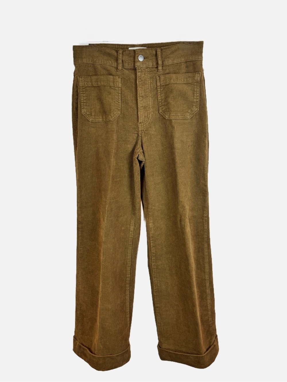 Frame | Brown Cuffed Corduroy Pants, 27